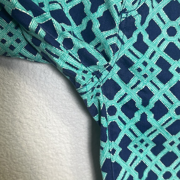Vineyard Vines Blue Aqua Lattice Print Skinny Jeans Womens Size 0 - Picture 6 of 11